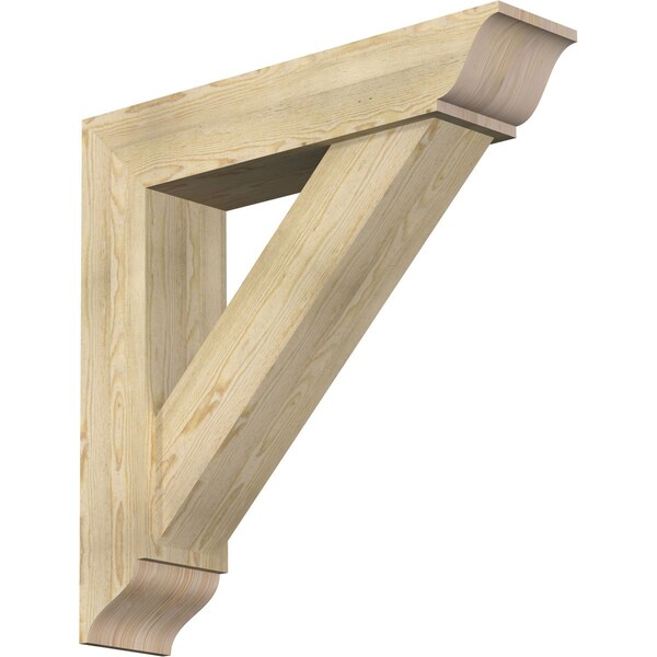 Ekena Millwork Traditional Traditional Rough Sawn Bracket w/ Offset Brace, Douglas Fir, 8"W x 36"D x 36"H BKT0806X36X36TRA01RDF - main